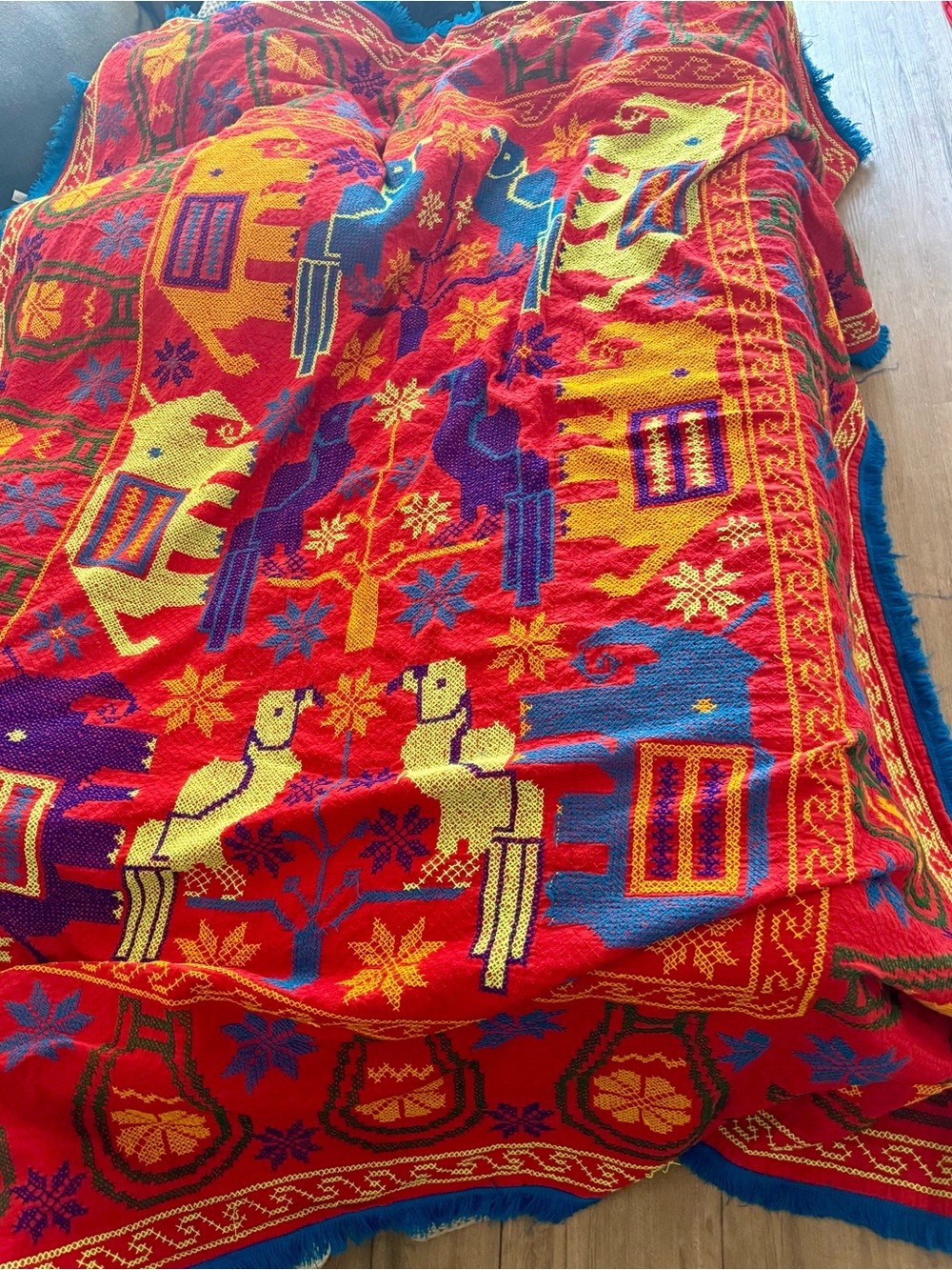 Vintage Handmade Nakshi Kantha Blanket Bedcover Throw Quilt.